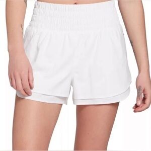Calia High-Rise Step Up White Shorts